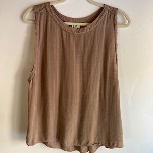 Sam & LAVI Khaki/Tan Flowy Sleeveless Blouse